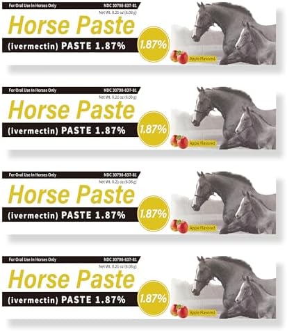 4 Pack Equine Paste 1.87% – (6.08g Each) Apple Flavored Oral for Horse