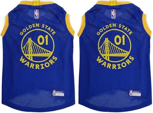 Pets First NBA Golden State Warriors Dog Jersey, Small - Tank Top Basketball Pet Jersey (Pack of 2)