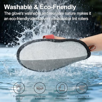Pet Hair Removal Glove, Electrostatic Grooming Mitt for Dogs & Cats