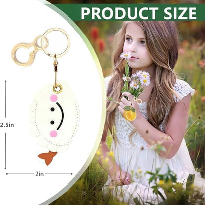 BORKUANA PU Leather Keychain Holder Protective Case Compatible with AirTag