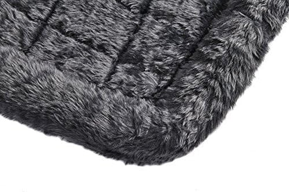 MidWest Homes for Pets QuietTime Giant Dog Bed - Gray Faux Fur Bolster, Ultra-Soft and Machine Washable, Fits 54-Inch Crates and Carriers, for XXL Breed Dogs