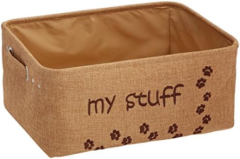 Winifred & Lily Pet Toy Box, Storage Bin with Handles, Pet Bins Storage Organizer for Dog, Cats and Other Pets