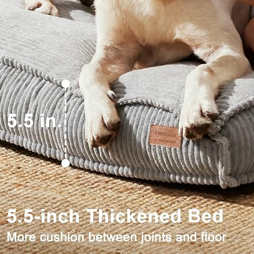 FUKUMARU 5.5-Inch Thick Dog Bed Mat, Cozy Flat Dog Kennel Bed for Crate