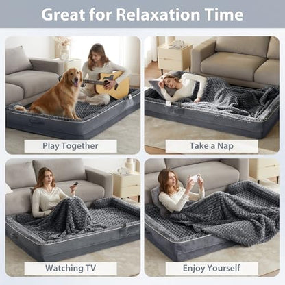 WNPETHOME Orthopedic Washable Human Dog Bed for Adult & Dog Cozy Sleep