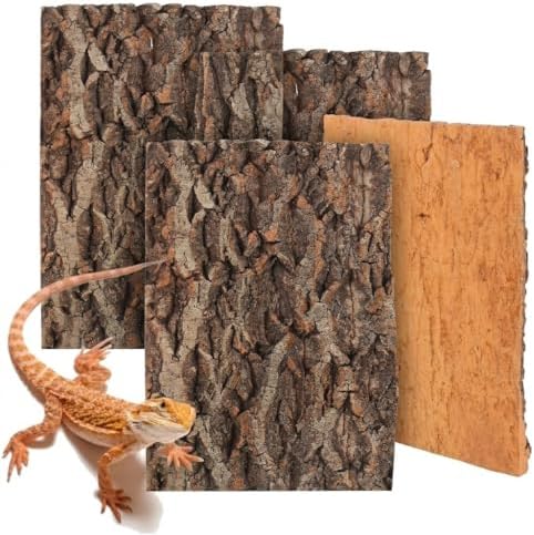 4PCS Cork Bark Reptile Platform Large Natural Wood Terrarium Climbing Decor