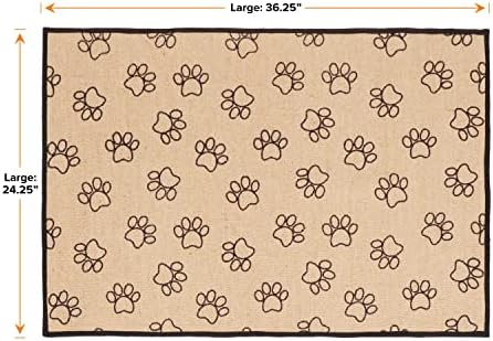 Neater Pets Jute Litter Trapping Mat, Eco-Friendly Plant-Based Material Catches Mess from Kitty Litter Box to Protect Floors, Soft on Cats Paws, Anti-Skid Backing, Easy to Clean, Paw Print, 24" x 36"