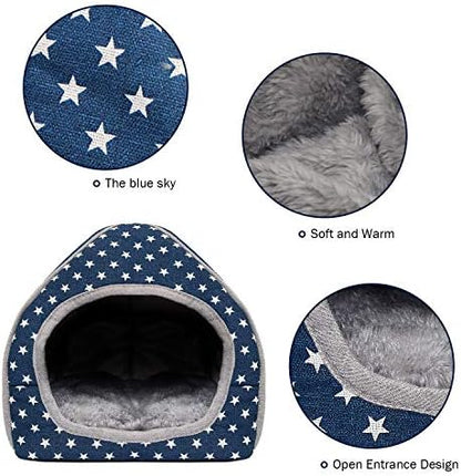 BWOGUE Guinea Pig Bed Hideout, Washable Hamster Cave for Small Animals