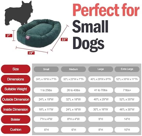 Majestic Pet Micro Velvet Dog Bed, 24 Inch Small, Round, Washable, Marine