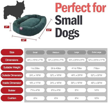 Majestic Pet Micro Velvet Dog Bed, 24 Inch Small, Round, Washable, Marine