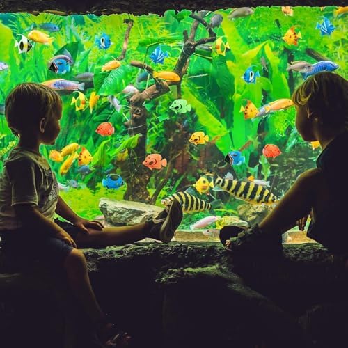Weewooday 80 Pcs Artificial Moving Fishes Plastic, Random Fish