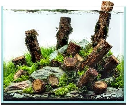 Ultum Nature Systems Ultra Clear Rimless Aquarium - Low Iron Glass Fish Tank with 45° Mitered Edges, 5mm-12mm Thick, Leveling Mat Included (3T, Tall, 3.4 Gallon)