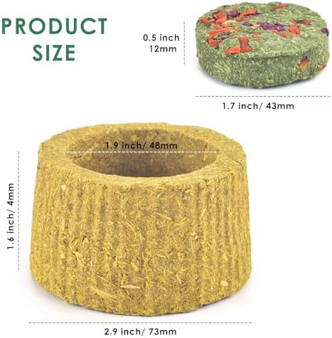 ERKOON 100% Edible Premium Timothy Hay Chew A Bowl for Rabbits, Chinchilla Treats, Chew Toys for Teeth Guinea Pigs and Mice (Pumpkin)