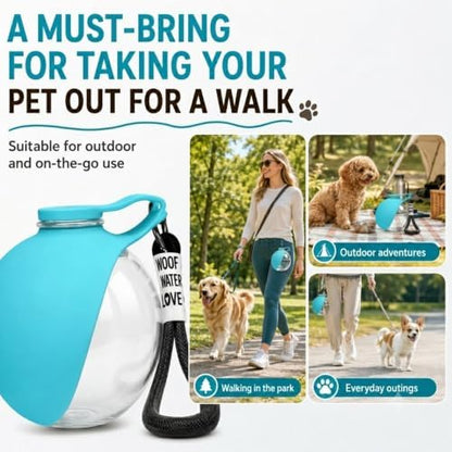 Portable Dog Water Bottle Pet Travel Water Bowl Dog Water Bottle (Blue, 01)