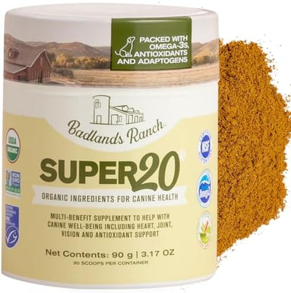 Badlands Ranch Super20 Multi-Benefit Supplement for Dogs, 30 Scoops