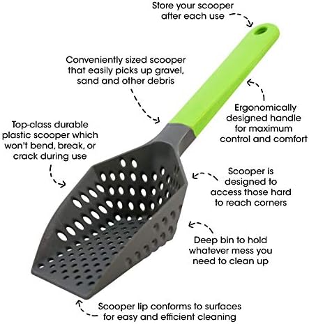 Cold Life Easy to Clean Sifting Litter Scoop Shovel for Small Pets Or Reptile Terrarium Sand Waste,Green,9 inches