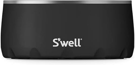S'well Stainless Steel Pet Bowl, 32oz, Onyx, for Small to Medium Size Dogs, Mess Free Design with Non Slip Rubber Bottom, Dishwasher Safe, BPA Free