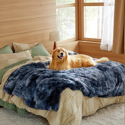 Bedsure Waterproof Dog Blankets for Large Dogs, Fluffy Faux Fur, 60×80"