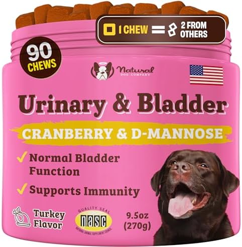 Natural Dog Company Urinary & Bladder Supplement for Dogs – 90 Soft Chews