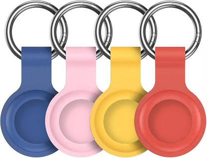 Compatible with AirTag Holder Case Keychain 4 Pack,for AirTag 2nd & 1st Generation Key Chain Ring Case Cover for Air Tag Holder GPS Tracker Air Tag 2nd gen Finders Air Tagholder for Kids,Bags,Luggages