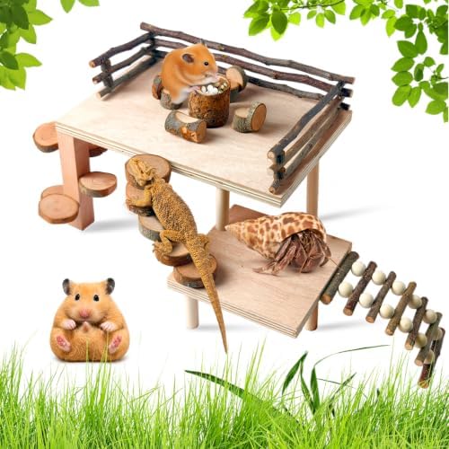 Wooden Hamster Playground, Hamster Platform, Hamster Climbing Hide Frame