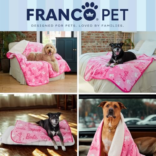 Barbie Waterproof Dog Bed Cover, Large 50x60 Pet Blanket for Furniture Bed Couch Sofa, (Officially Licensed) by Franco
