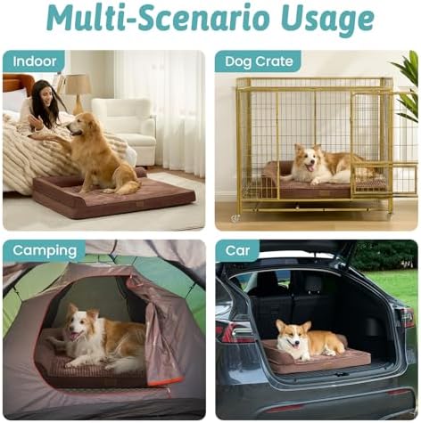 COZY KISS Orthopedic Dog Bed for Extra Large Dogs, L Shaped XL 44x32 inch