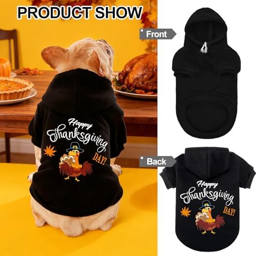 EXPAWLORER Dog Hoodies for Small Medium Large Dogs,Thanksgiving Turkey M