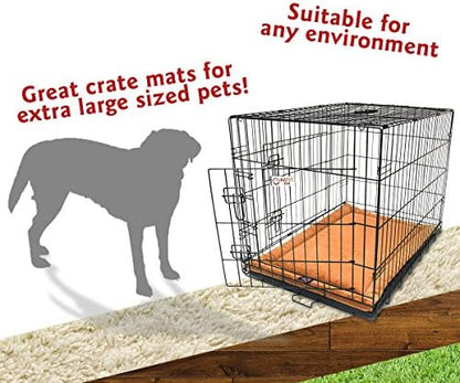 Majestic Pet Dog Crate Mat - Machine Washable Soft Plush Pet Bed Pad for Crates & Kennels | USA Crafted | 48"x30" Villa Orange