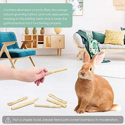 Bissap 250g/0.5Ib Sweet Bamboo Chew Sticks for Rabbits, Bunny Molar Treats Snack for Small Animals Hamster Chinchilla Guinea Pigs Rabbit Squirrel Natural Teeth Grinding Toys