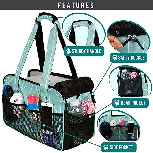 PetAmi Small Dog Purse Carrier, Airline Approved Soft Sided Tote, Teal