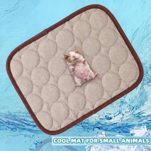 Jetec 3 Pcs Guinea Pig Cooling Mat, Small Animal Beds,Summer,Brown