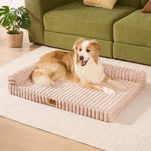 Orthopedic Large Dog Bed Furry Pet Bed, Washable Cover 48''X30''