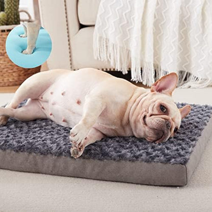 Orthopedic Memory Foam Bed for Medium Dogs, Cooling Crate Mat With Washable, Waterproof Lining, M(29inch,45Lbs)