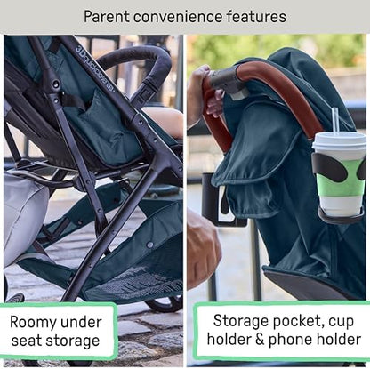 Ingenuity 3Dquickclose CS+ Compact Fold Stroller – Lightweight Stroller with Oversized Canopy, Extra-Large Storage and Compact Fold, Deep Ocean