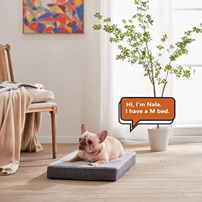 WATANIYA PET Medium Dog Beds for Medium Dogs, Memory Foam Dog Bed, Orthopedic Small Dog Bed with Washable Cover & Waterproof Liner, Plush Puppy Bed with Anti-Slip Bottom (29’’x 18’’)