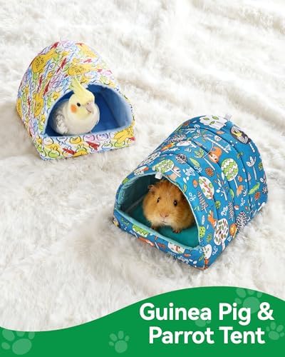 2 PCS Guinea Pig Hideout Guinea Pig House,Washable Hamster Hideout Small Animal Cage Accessories for Mouse Chinchillas Hamsters Hedgehogs Ferrets Bearded Dragons and Rats