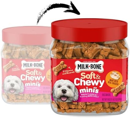 Milk-Bone Soft & Chewy Mini's Dog Training Treats, 18 oz Canister