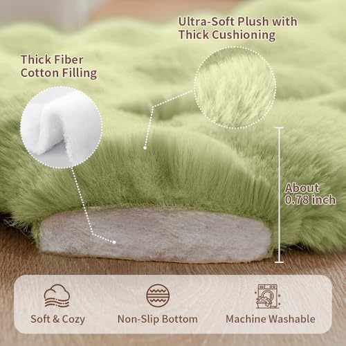 SOMAHE Plush Dog Bed Mat, Machine Washable, Large 35x27 Fruit Green