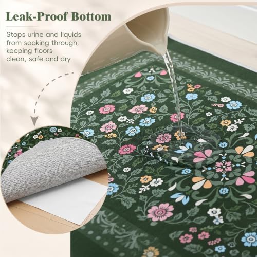 Bienbee Cat Litter Mat, 2 Pack 33" x 22" Machine Washable for Litter Boxes