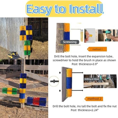 2PCS Livestock Scratching Brush Goat Scratching Post Horse Brush