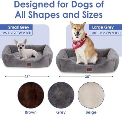 AKC Plush Cuddler Dog Bed, Low-Profile Entrance, Medium Dogs, Gray, 30"