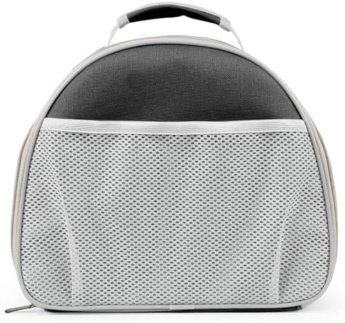 Bird Travel Carrier Cage, with Stainless Steel Metal Window and Wood Perch, Portable Bag for Cockatiel Parakeet Conure Green Cheek Budgie (Black, Steel Window)