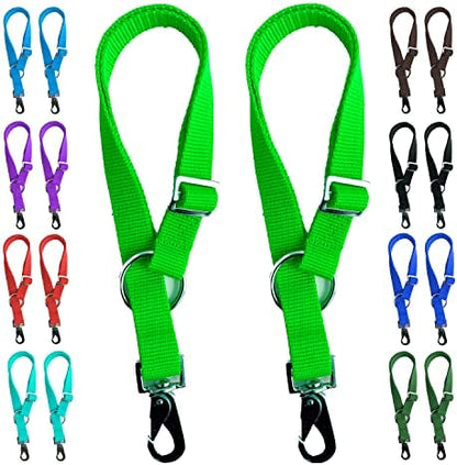 Majestic Ally Pack of 2 Horse Water Bucket Strap Hangers - Adjustable 18” to 30” length – for Indoor or Outdoor Use