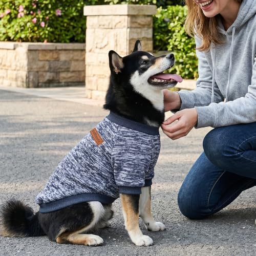 1 Pack Dog Sweaters for Small Dogs Girl Boy Winter Fleece Clothes Warm Soft Dog Sweatshirt Outfit for Dogs Cats Pet Apparel