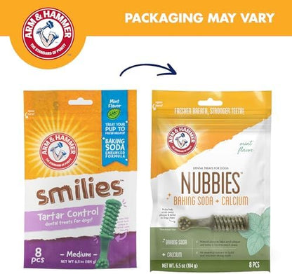 Arm & Hammer Nubbies Dental Dog Treats, Mint Flavor, 8 Count