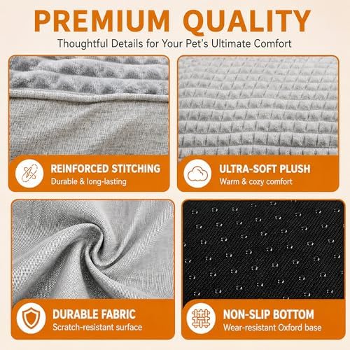 Dog Bed for Medium Sized Dogs, Warm & Super Soft Calming Bed for Sleeping, Durable Comfortable Dog Crate Pad with Sides, Machine Washable & All-Season Use