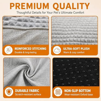 Dog Beds for Small Dogs, Puppy & Cat Bed, Warm & Cozy Calming Bed with Reasonable Curves, Extra Thick Soft Fluffy Comfortable Crate Pad with Sides, Machine Washable & All-Season Use, Non-Slip Bottom