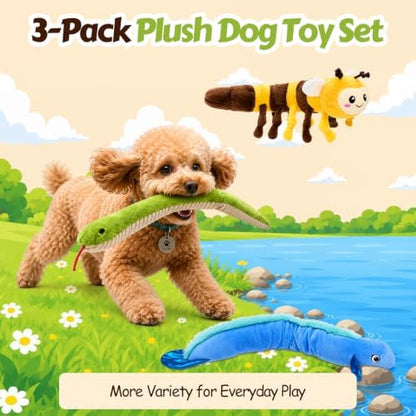3-Pack Long Squeaky Dog Toys