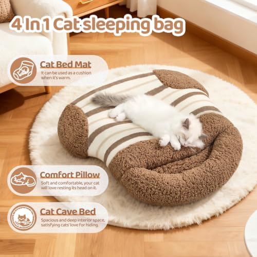 Cat Sleeping Bag Cat Beds for Indoor Cats Self-Warming Dog Sleeping Bag