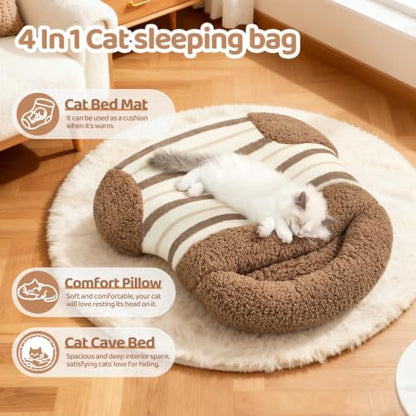 Cat Sleeping Bag Cat Beds for Indoor Cats Self-Warming Dog Sleeping Bag